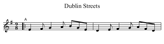 Dublin Streets - staff notation