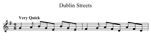 Dublin Streets - staff notation