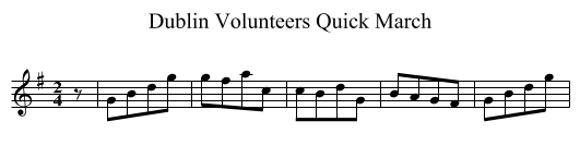 Dublin Volunteers Quick March - staff notation