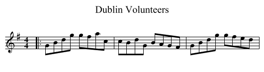 Dublin Volunteers - staff notation