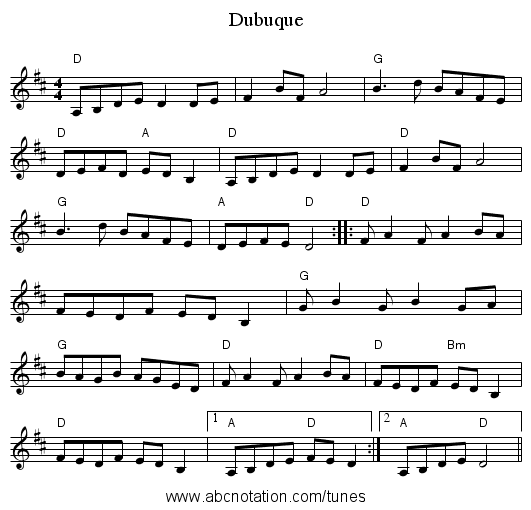 Dubuque - staff notation