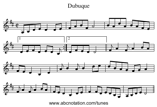 Dubuque - staff notation