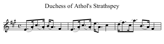 Duchess of Athol's Strathspey - staff notation