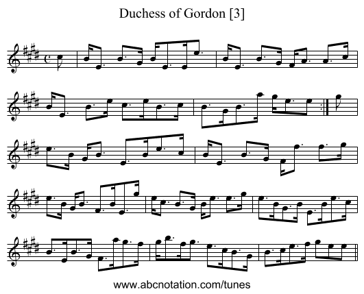 Duchess of Gordon [3] - staff notation