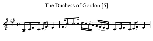 Duchess of Gordon [5], The - staff notation