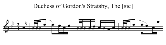 Duchess of Gordon's Stratsby, The [sic] - staff notation