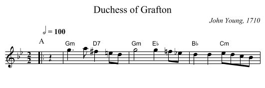 Duchess of Grafton - staff notation