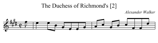 Duchess of Richmond's [2], The - staff notation
