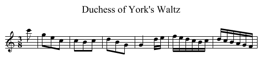 Duchess of York's Waltz - staff notation