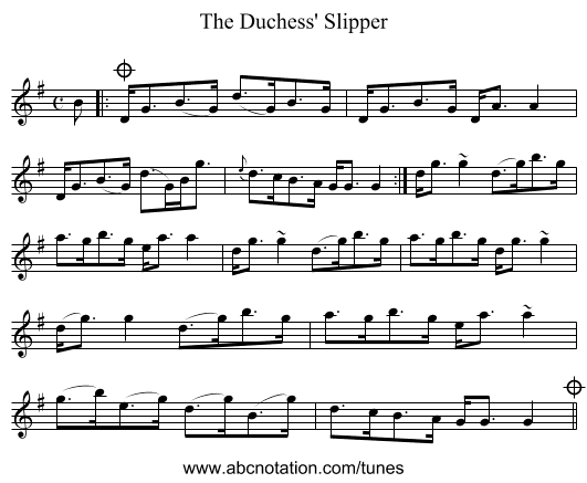 Duchess' Slipper, The - staff notation