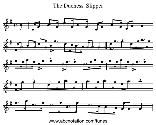Duchess' Slipper, The - staff notation