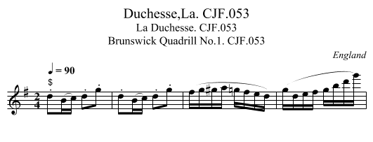 Duchesse,La. CJF.053 - staff notation