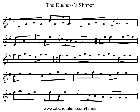 Duchess’s Slipper, The - staff notation