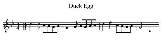 Duck Egg - staff notation