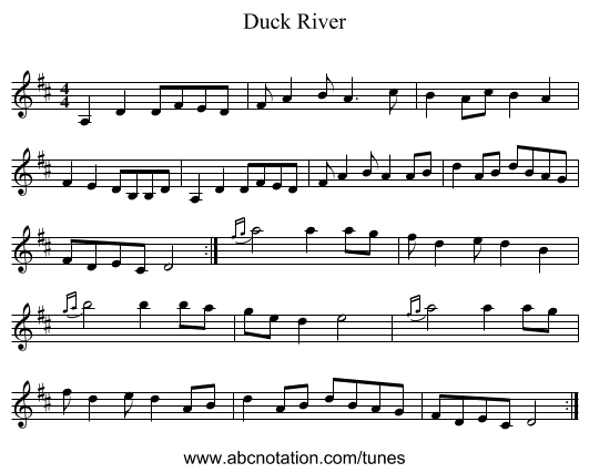 Duck River - staff notation