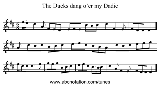 Ducks dang o’er my Dadie, The - staff notation