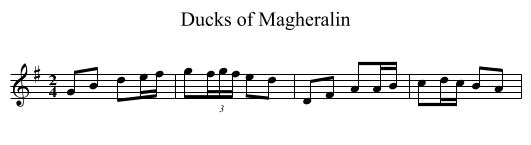 Ducks of Magheralin - staff notation