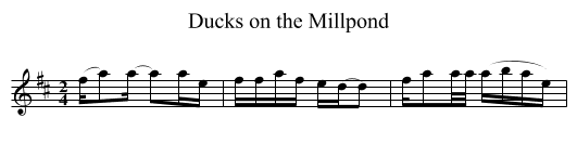 Ducks on the Millpond - staff notation
