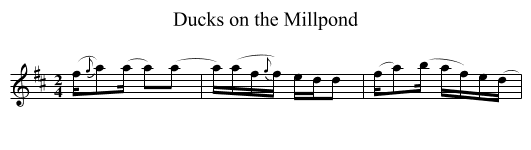 Ducks on the Millpond - staff notation