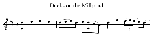 Ducks on the Millpond - staff notation