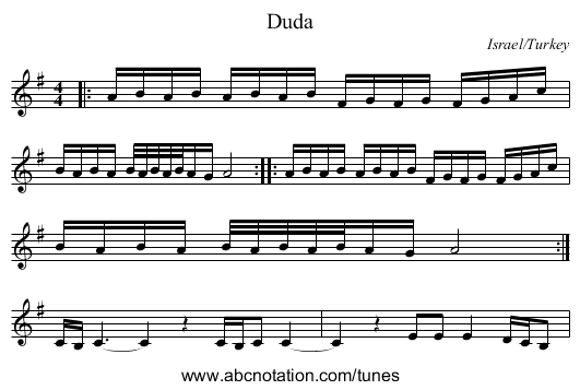 Duda - staff notation