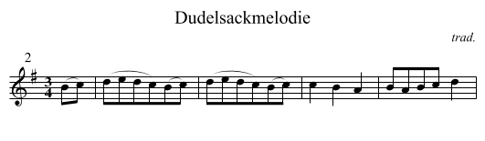 Dudelsackmelodie - staff notation