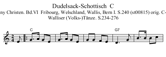 Dudelsack-Schottisch  C - staff notation