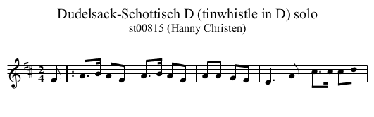 Dudelsack-Schottisch D (tinwhistle in D) solo - staff notation