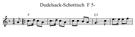 Dudelsack-Schottisch  F 5- - staff notation