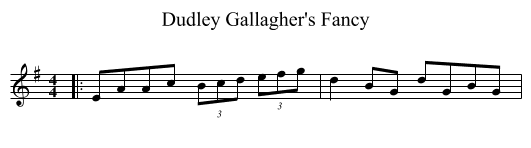 Dudley Gallagher's Fancy - staff notation