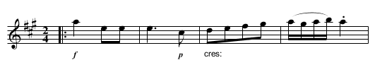 Duet - Prestissimo - staff notation