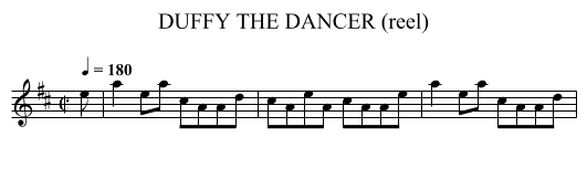 DUFFY THE DANCER (reel) - staff notation