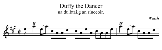 Duffy the Dancer - staff notation