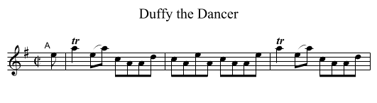 Duffy the Dancer - staff notation