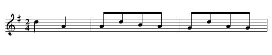Dui huadeng, 5) - staff notation