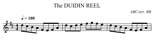 DUIDIN REEL, The - staff notation