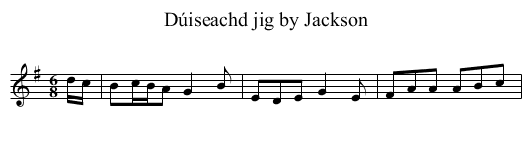 Dúiseachd jig by Jackson - staff notation