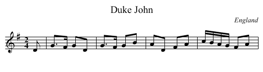 Duke John - staff notation