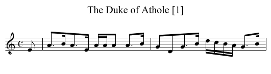 Duke of Athole [1], The - staff notation