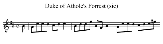 Duke of Athole's Forrest (sic) - staff notation