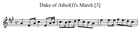Duke of Athol(l)'s March [3] - staff notation