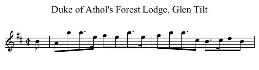 Duke of Athol's Forest Lodge, Glen Tilt - staff notation