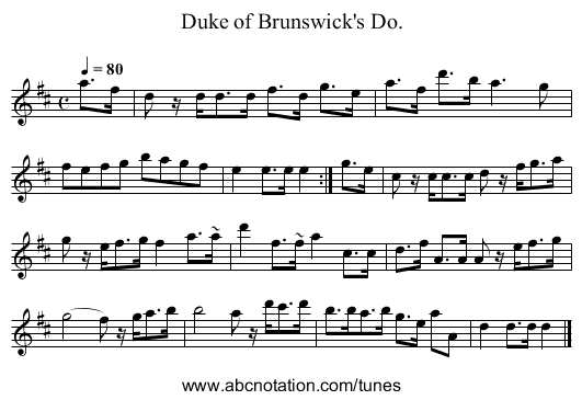Duke of Brunswick's Do. - staff notation