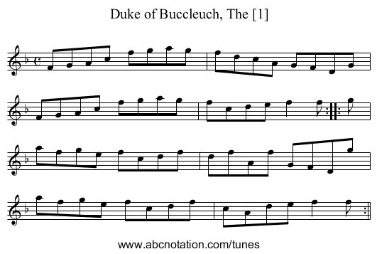 Duke of Buccleuch, The [1] - staff notation