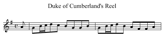 Duke of Cumberland's Reel - staff notation