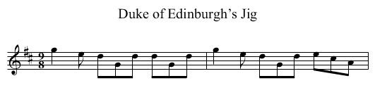 Duke of Edinburgh’s Jig - staff notation