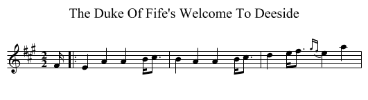 Duke Of Fife's Welcome To Deeside, The  - staff notation