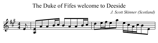 Duke of Fifes welcome to Deeside, The - staff notation