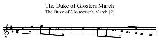 Duke of Glosters March, The - staff notation