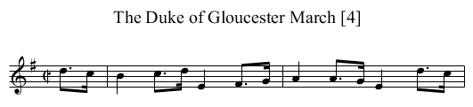 Duke of Gloucester March [4], The - staff notation